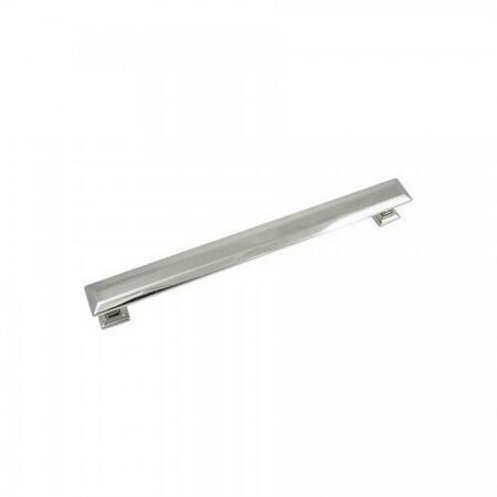 STRATEGIC BRANDS 8 in. Polished Nickel Poise Cabinet Pull with Back Plate 83814